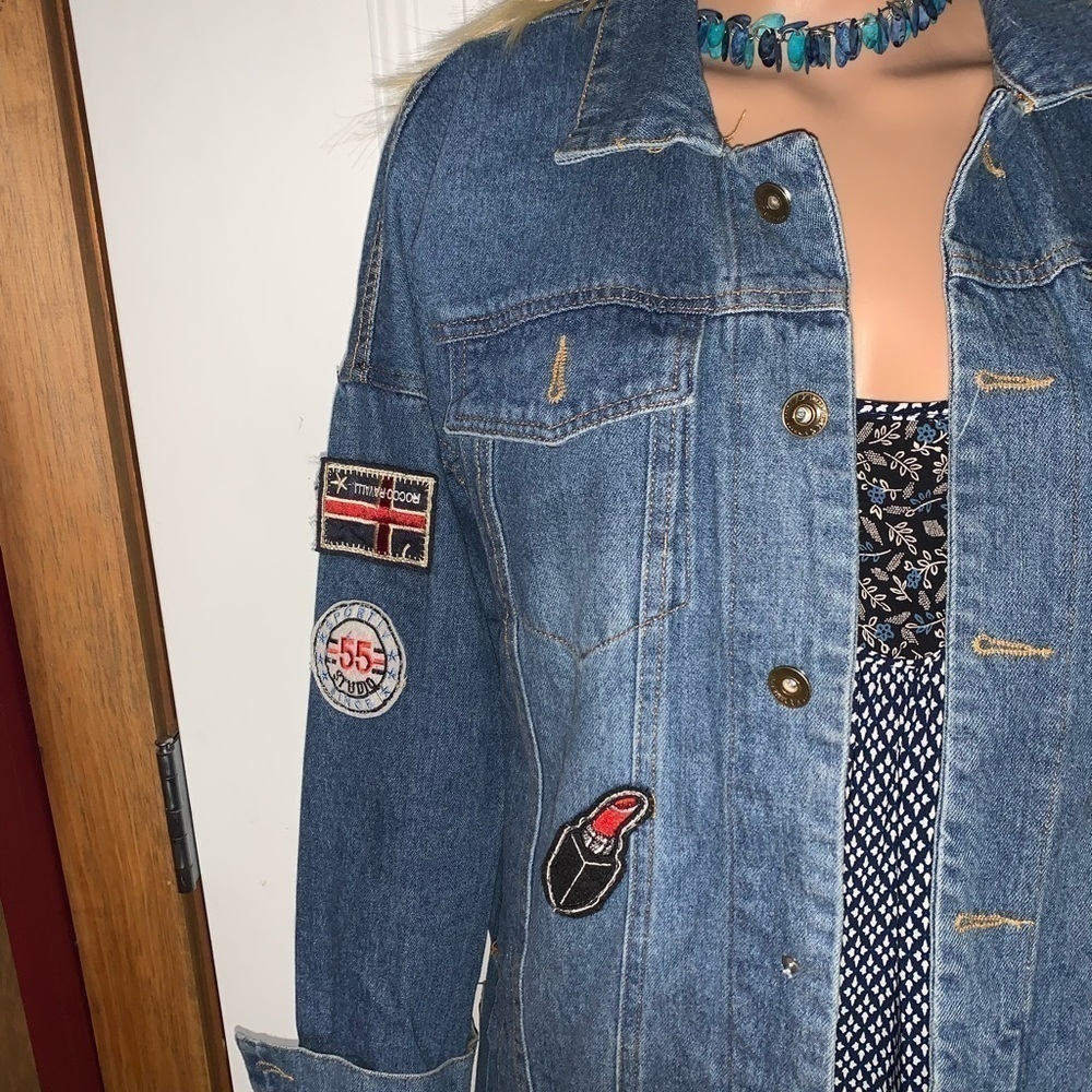 Jean/Denim Jacket with Patches XL - Picture 5 of 12